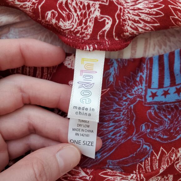 NEW LuLaRoe Red Eagle Leggings - Picture 7 of 8